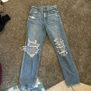 American Eagle highest rise baggy straight